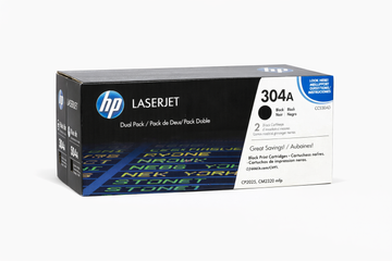 HP CC530AD (304A) Black Toner Cartridges Dual Pack