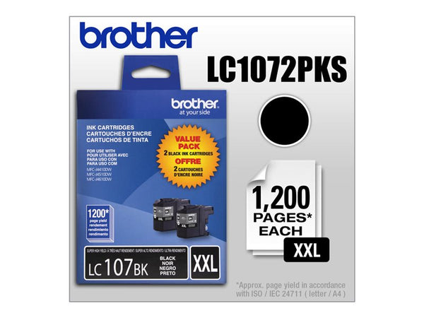 BROTHER MFC-J4410DW 2PK XH YLD BLACK INKS LC1072PKS