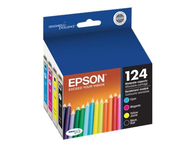 EPSON T124120-BCS (124) Multi-Pack Low Yield Ink 4-Color BCMY